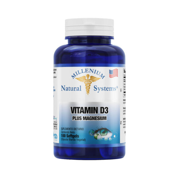 Vitamina D3 + Magnesio 100 Sofgetls Natural Systems