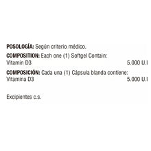 Vitamina D3 5000Iu 100 Sofgetls Healthy America